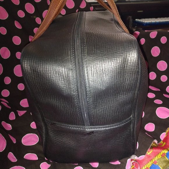 ❤️2 PHILLIPE CHARRIOL France Black/Brown Pebble Leather Doctors Bag Speedy Purse - Picture 8 of 13